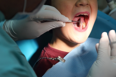 Dental care for a kid close-upの写真素材
