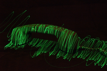 mistery mask green with light signの写真素材