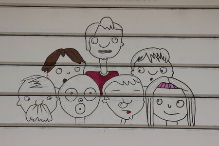 shutter of a shop painted 4の写真素材