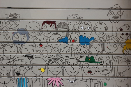 shutter of a shop painted 3の写真素材