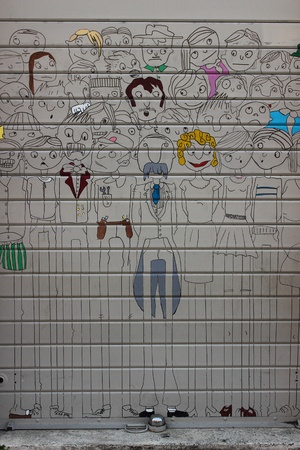 shutter of a shop painted 1の写真素材