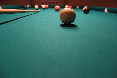 Billiards - Pool table with balls, shadow and light