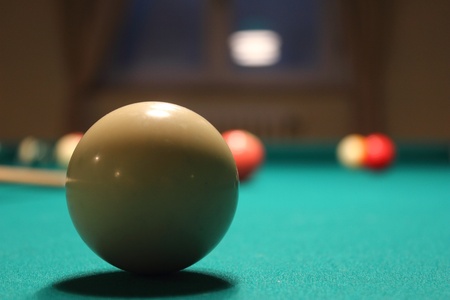 Billiards - Pool table with balls, shadow and light