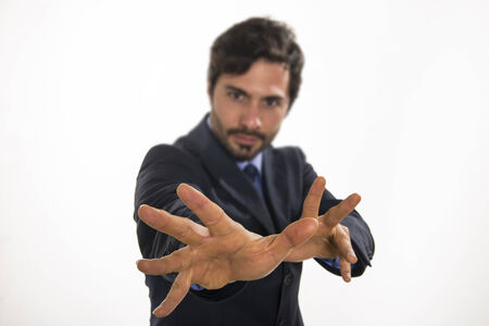 Juggler playing with handsの写真素材