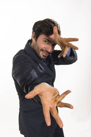 Juggler playing with handsの写真素材