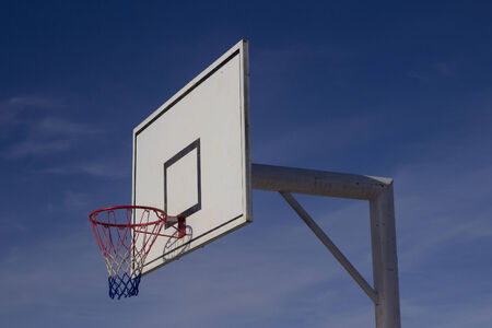 Basketball hoop in an Iraqi playgroundの写真素材