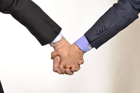 Gay couple hand by handの写真素材