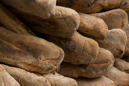 Italian bread loaf cooked in traditional ovenの写真素材