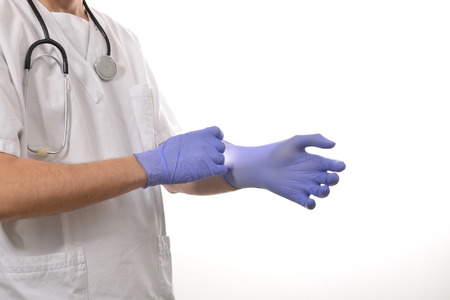 Nurse wearing glovesの写真素材