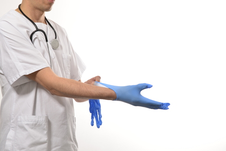 Nurse wearing glovesの写真素材