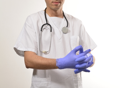 Nurse wearing glovesの写真素材