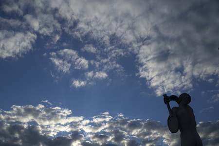 Blue sky among cloudsの写真素材
