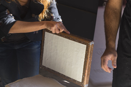 Cotton paper handmade ancient technique - industry, artcraftの写真素材