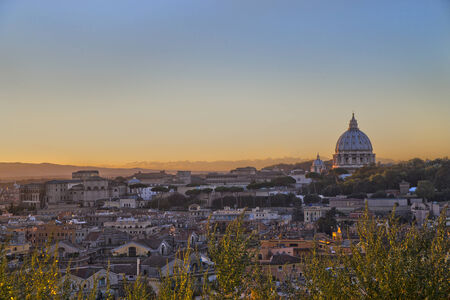 Cityscape of Rome with saint Peter domの写真素材