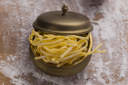 Pasta all'uovo and rolling pinの写真素材