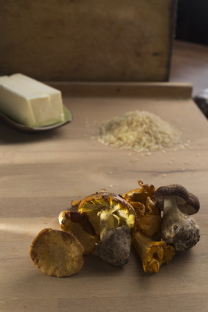 Pumpkin and mushroom risotto ingredientsの写真素材