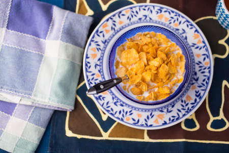 Corn Flakes bowl for breakfast