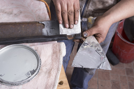 Hands grounding metalの写真素材