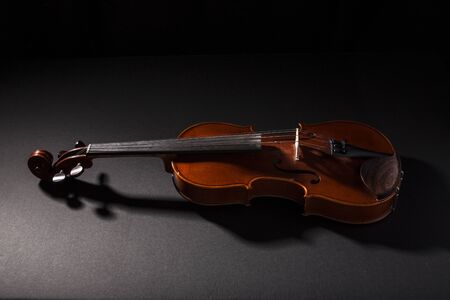 Violin on black backgroundの写真素材