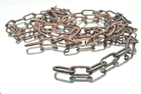 Lying Brown Copper Chainの写真素材