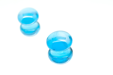 Collection Of Two Blue Glass Dropsの写真素材