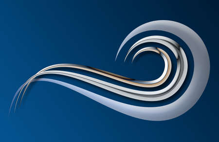 Abstract Blue Dark Waveの写真素材