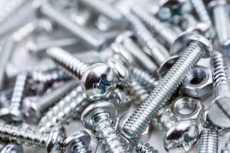 A Big Collection Of Various Iron Screws and Bolt Nuts 3の写真素材