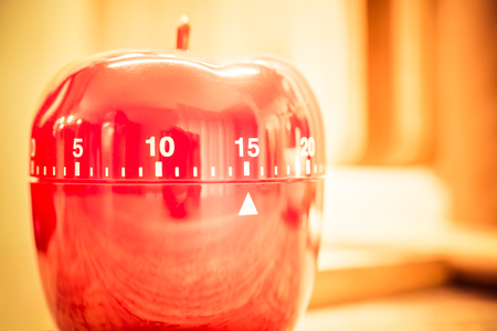15 Minutes - A Red Kitchen Egg Timer In Bright Atmosphere