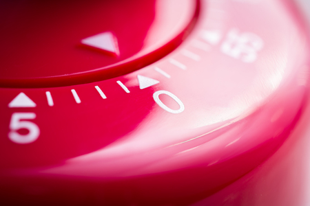 0 Minutes - 1 Hour - A Macro Of A Flat Red Kitchen Egg Timerの写真素材