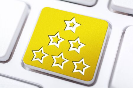 5 Star Button On A White Keyboard, Best Ranking Concept