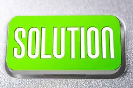 Green Solution Button On A Keyboard, Problem Solving Concept