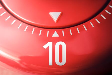 Number 10 On A Flat Red Kitchen Egg Timerの写真素材