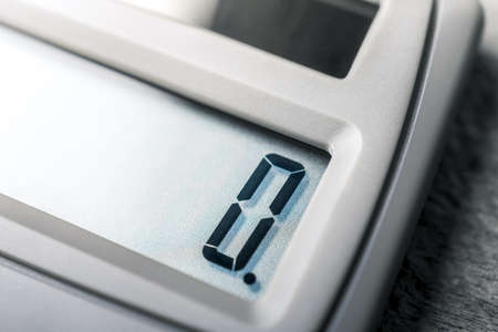 Number 0 On The Display Of A Solar Calculatorの写真素材