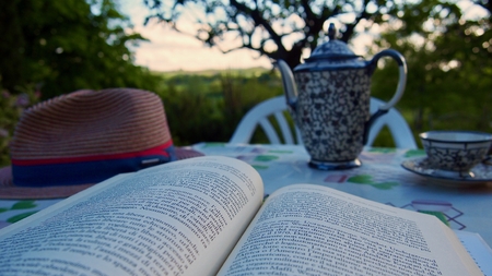 Relaxed time in a sunny afternoon in Italy  in a weekend holiday.の写真素材