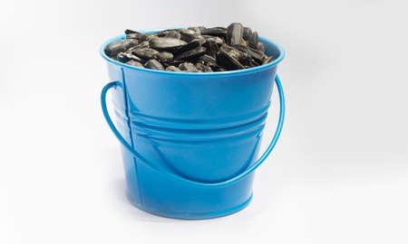 Small bucket with sunflower seedsの写真素材
