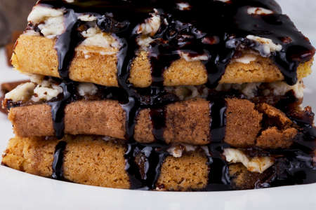 piece of cake on a white plate