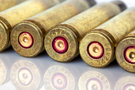 the cartridge cases on a white background