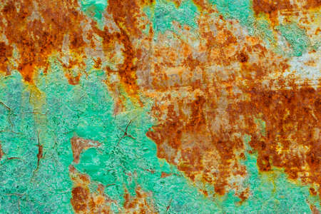 the old paint and a rusting metal