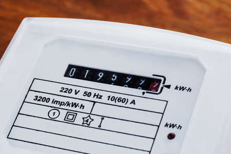 the numbers on the a electric meterの写真素材