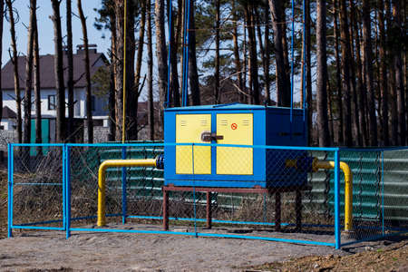 the gas distribution point is fenced a fence