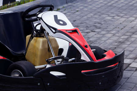 the racing card on a outdoors trackの写真素材