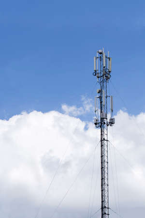 the communication antenna on a sky background