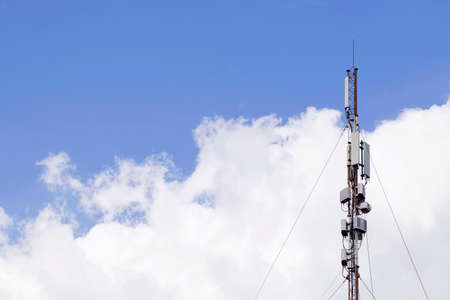 the communication antenna on a sky background