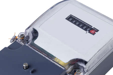 the electric meter on a white background