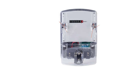 the electric meter on a white background
