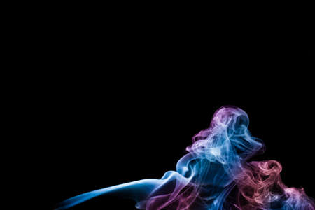 motley wavy smoke on a black background