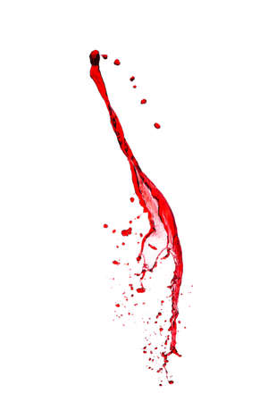 splash of red wine on a white backgroundの写真素材