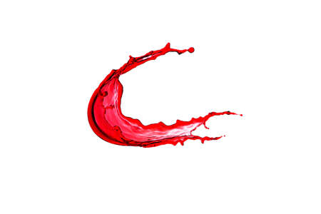 Splash of red wine on a white backgroundの写真素材