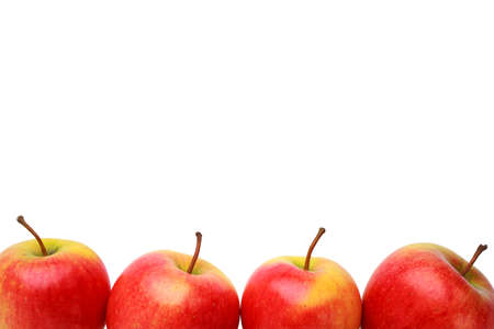 The red apples on a white backgroundの写真素材