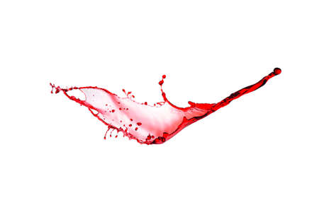 splash of red wine on a white backgroundの写真素材